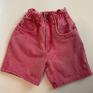 pink paper bag shorts